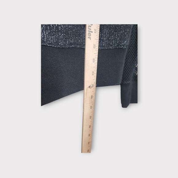 Lorna Jane Life Active Black Silver Sparkle Sweater Mesh Net Back Women's Small - Picture 6 of 7